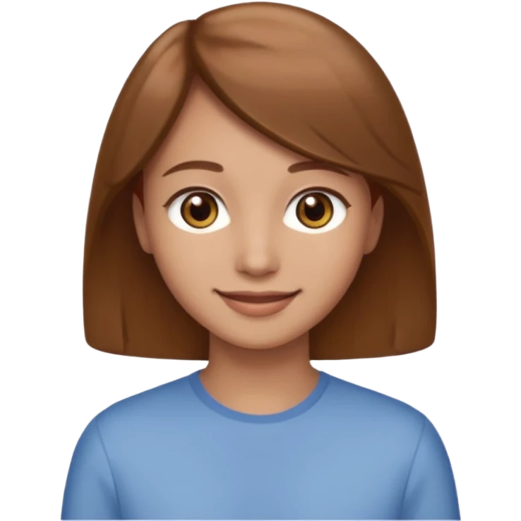 Branca cabelos castanhos claros olhos castanhos claros simpática e meiga emoji