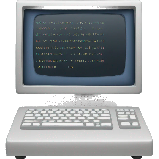 Computer with code  emoji