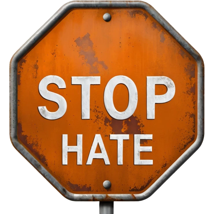 Stop hate (road sign) emoji