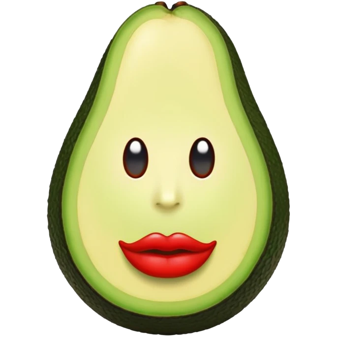 Aguacate con labios grandes y rojos emoji