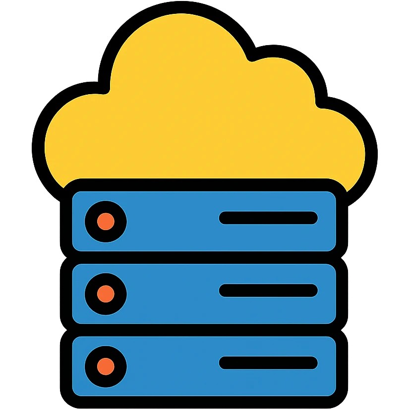 storage icon, with a cloud or server, modern icon style emoji