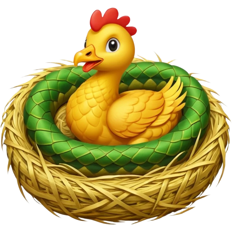A snake with chicken balls emoji