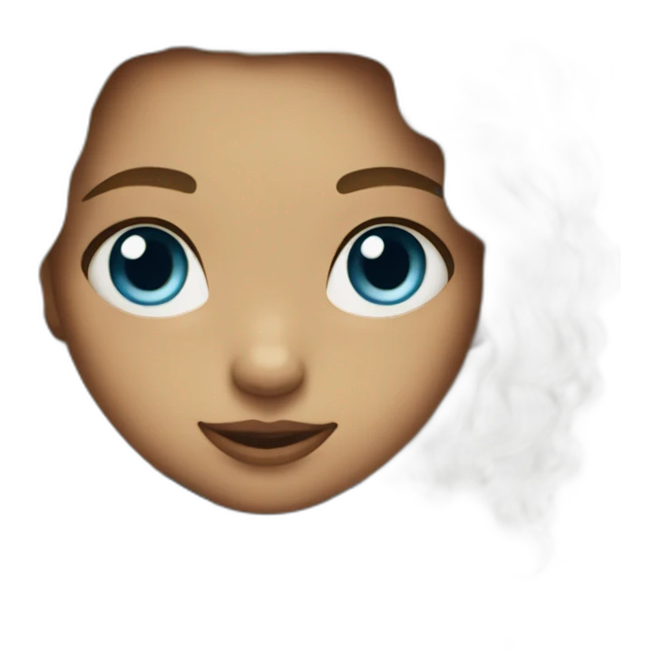 Girl hair and blues eyes emoji