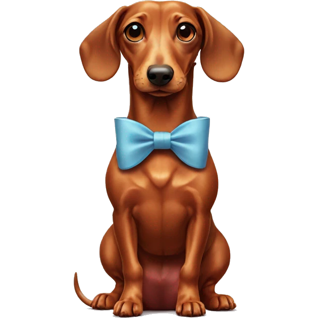 Weiner dog with bow emoji