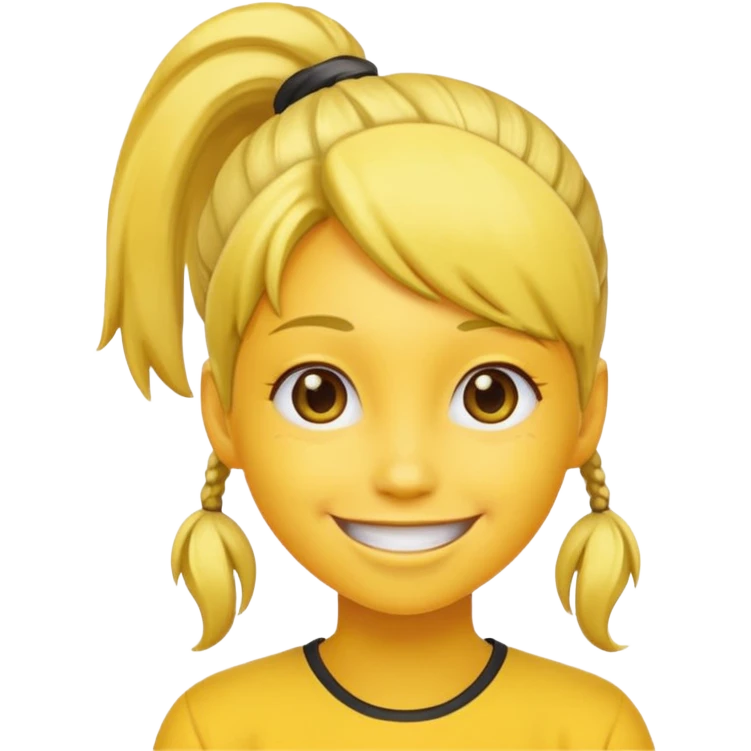 I want to have the regular puke emoji (the round yellow face) but with a pony tail, like Ariana Grande emoji