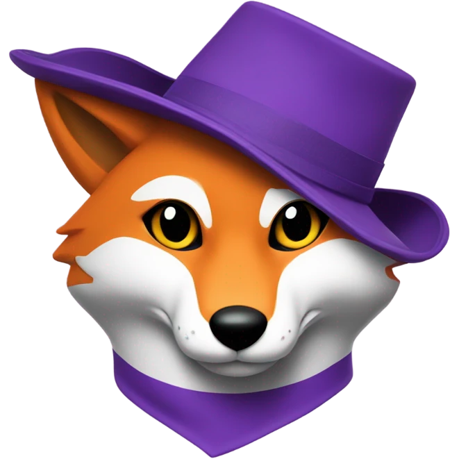 purple fox in a prude flag colored hat emoji