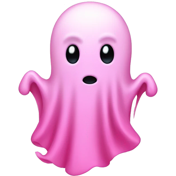 Pink ghost with pink bow  emoji