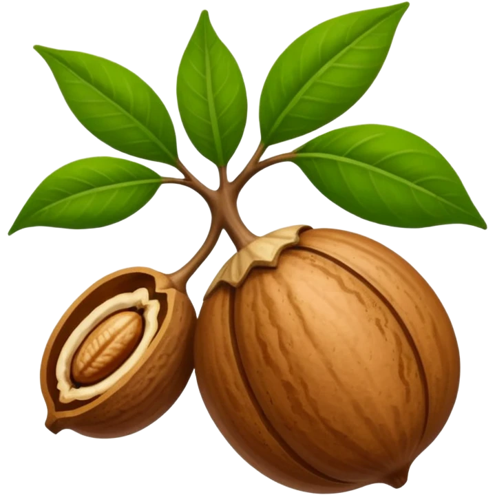 nutmeg seed with leaves emoji