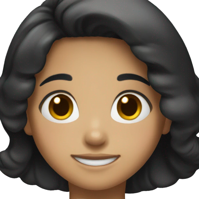smiling girl with black hair emoji