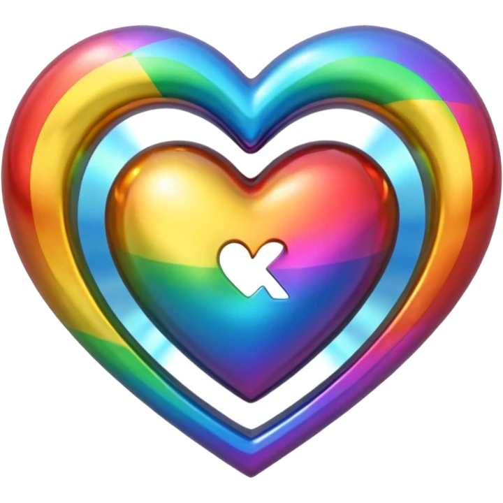 G & K forever on a rainbow heart emoji