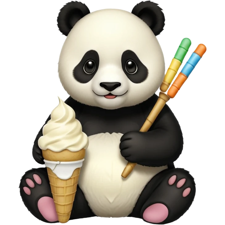 Panda eating ice cream emoji