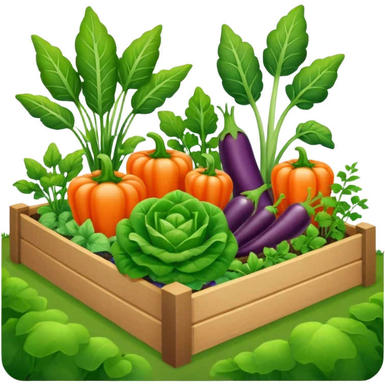 garden bed with growing vegetables  emoji