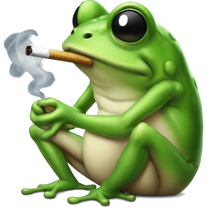Frog smoking  emoji