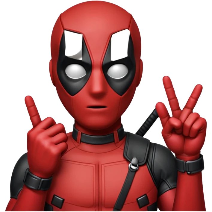Deadpool with middle finger emoji