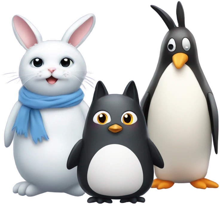 Cat bunny penguin  emoji