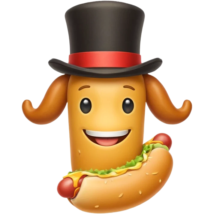 hotdog in a tophat emoji