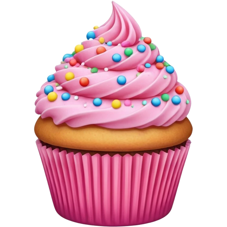 Cupcake with pink icing emoji