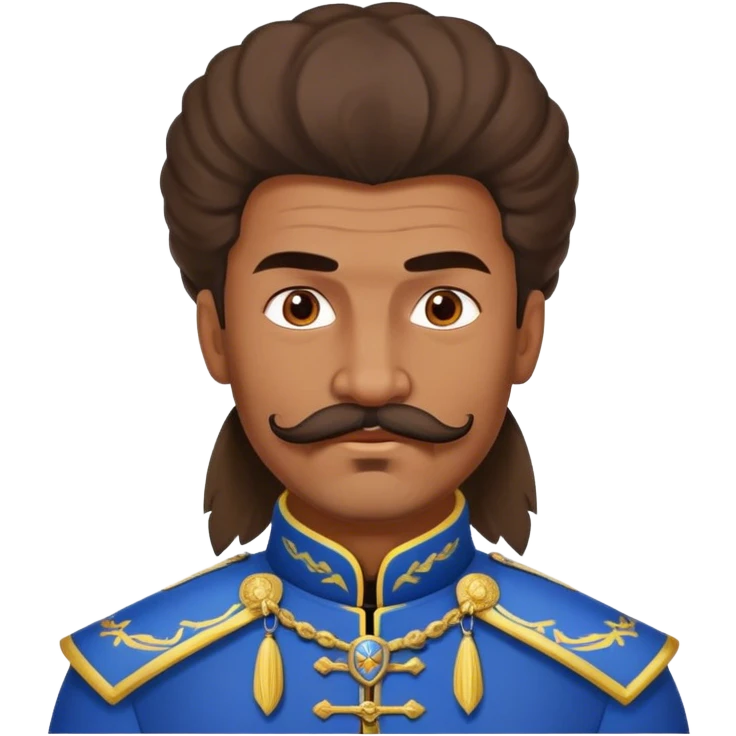 A Ukrainian Cossack warrior, with his typical mustache and hair cut emoji