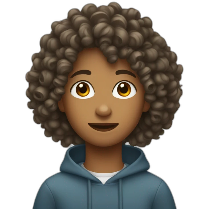 Teenager with curly hair emoji