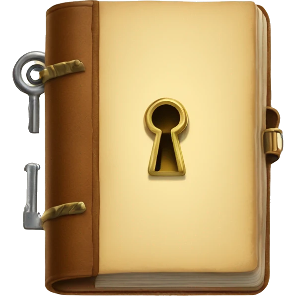 vintage diary with lock and key emoji