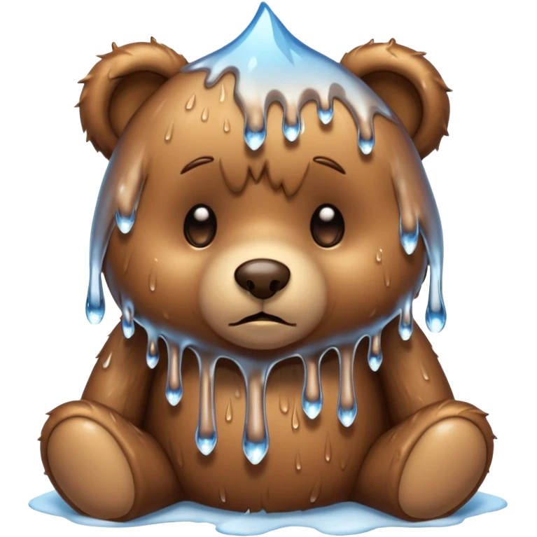 Sad Teddy bear with icicles dripping off her emoji