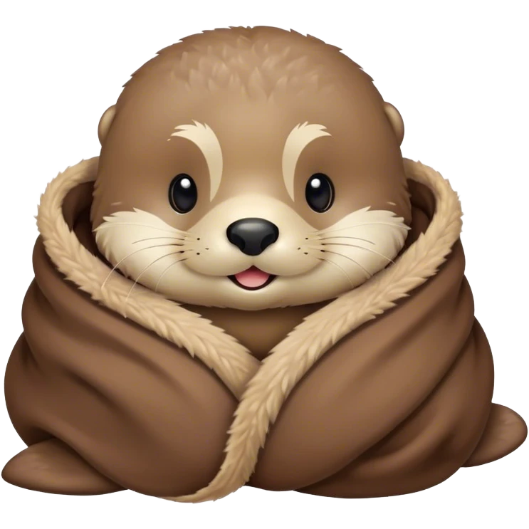 Disney-style cute sea otter in blanket emoji