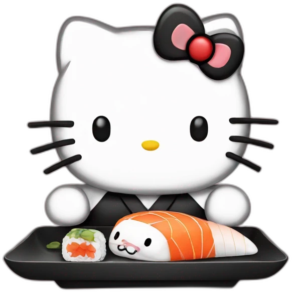 Hello kitty eat sushi emoji