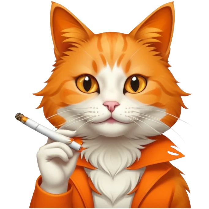 Cat smoking weed emoji