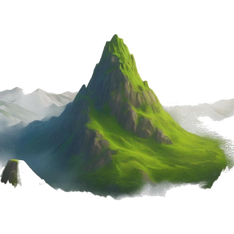 a mountain made of shrek emoji