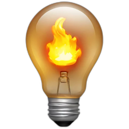 Lightbulb on fire emoji