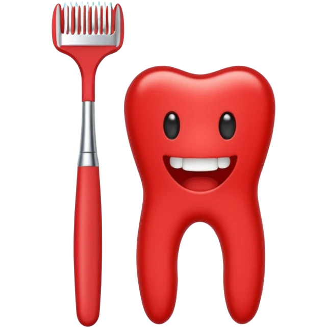 cepillo de dientes rojo sin cara, solo el emoji delcepillo emoji