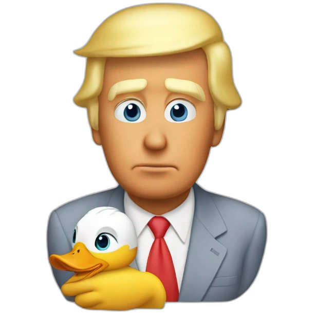 Duck chaking hands with DONALD Trump emoji