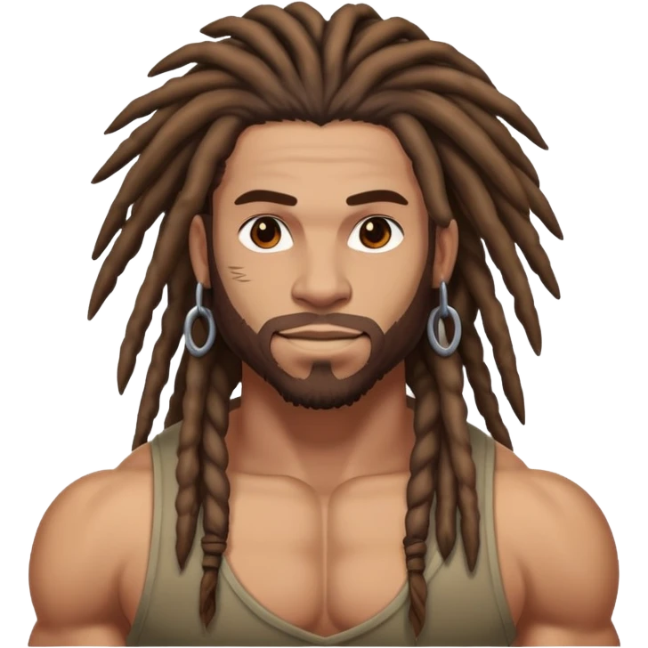 Homme muscler avec des tresses  emoji