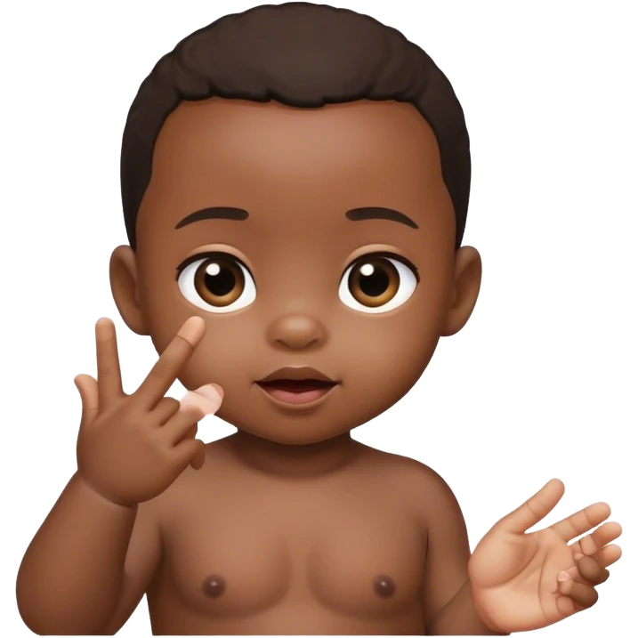 Black baby with Chinese middle finger  emoji