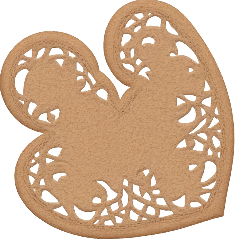 Pale brown lace heart emoji