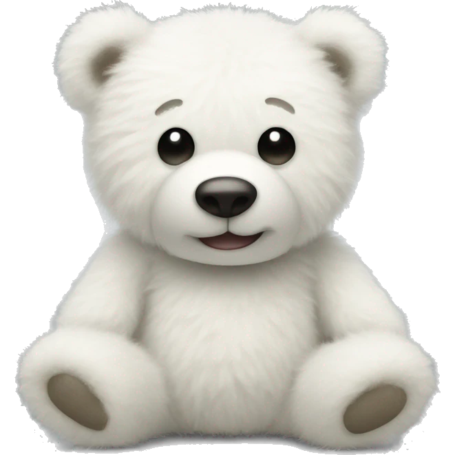 fuzzy white teddy bear emoji