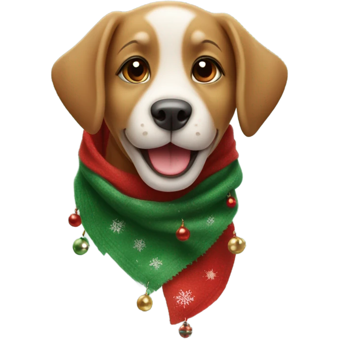 Christmas puppy emoji