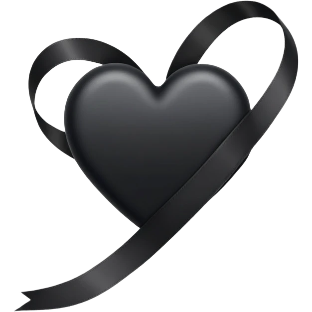 black heart with black ribbon emoji