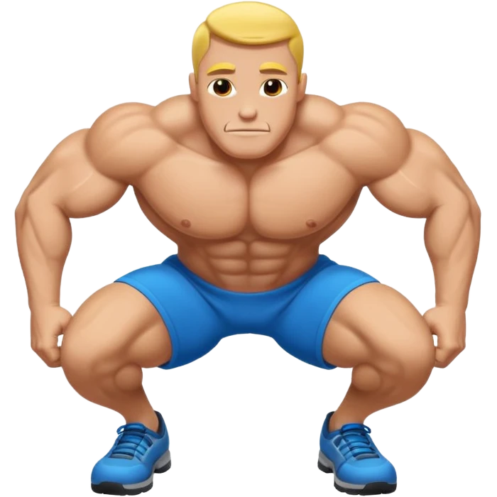 Bodybuilder bold doing pushups emoji