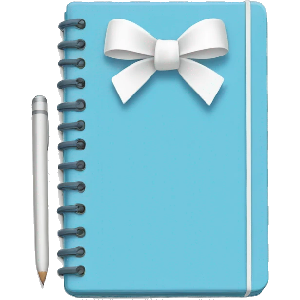 Light blue notebook with a white bow on it emoji