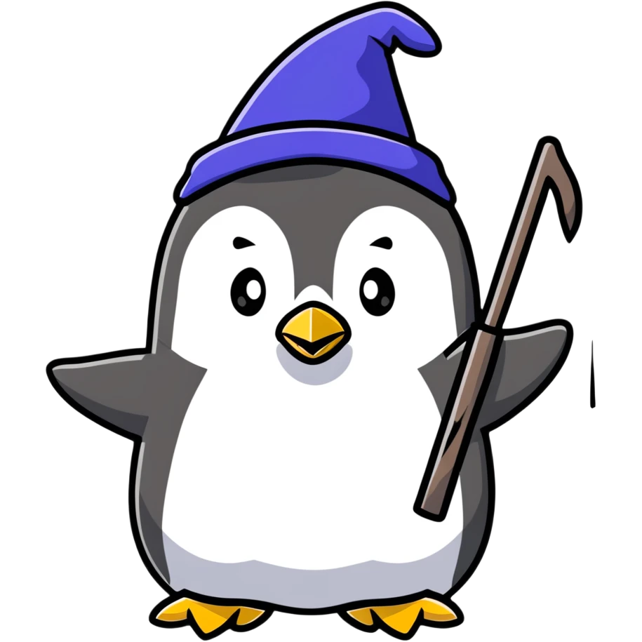 A penguin wizard emoji