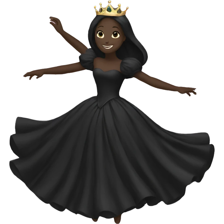 princess dancing no face just black color emoji
