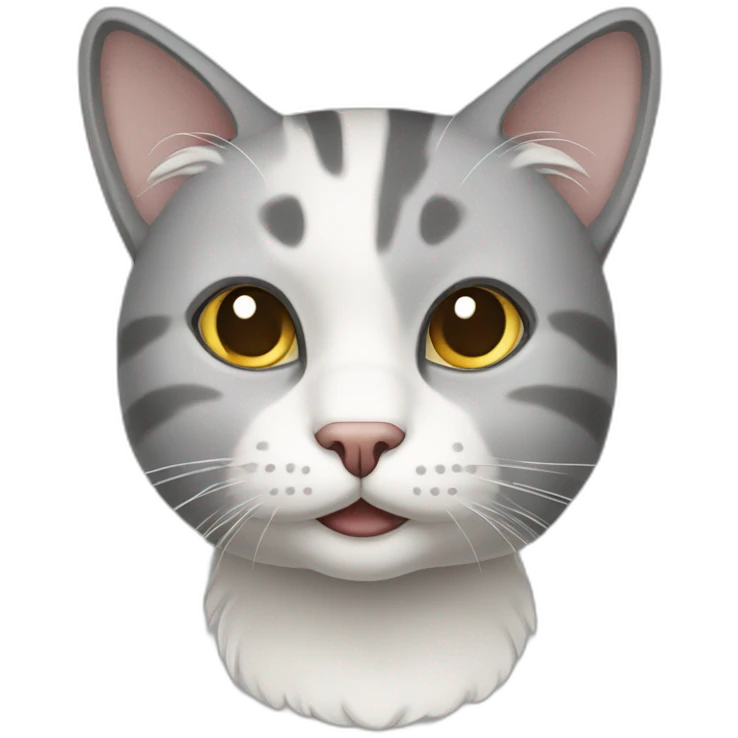 old grey and white cat emoji
