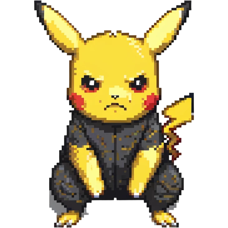 angry Pikachu down on all fours emoji
