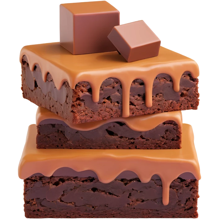 chocolate brownie with fudge emoji