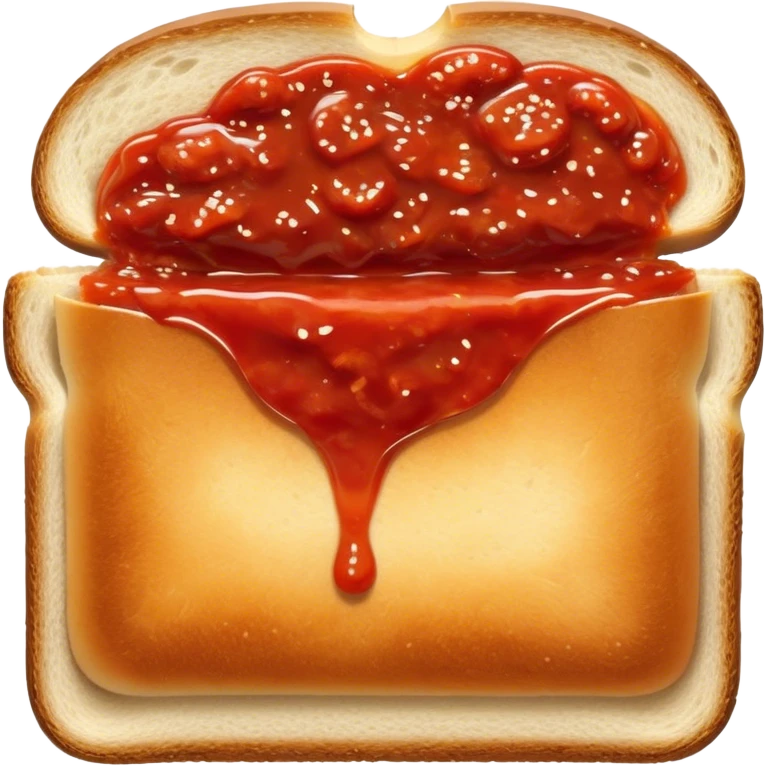 slice of bread with with a squeeze of tomatoe sauce on top emoji