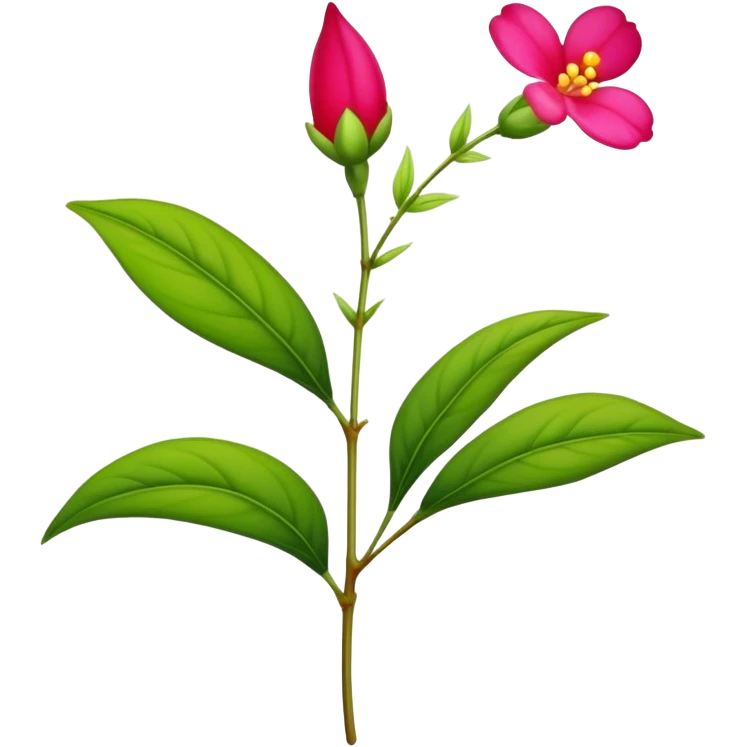 single Impatiens Balsamina flower stem emoji