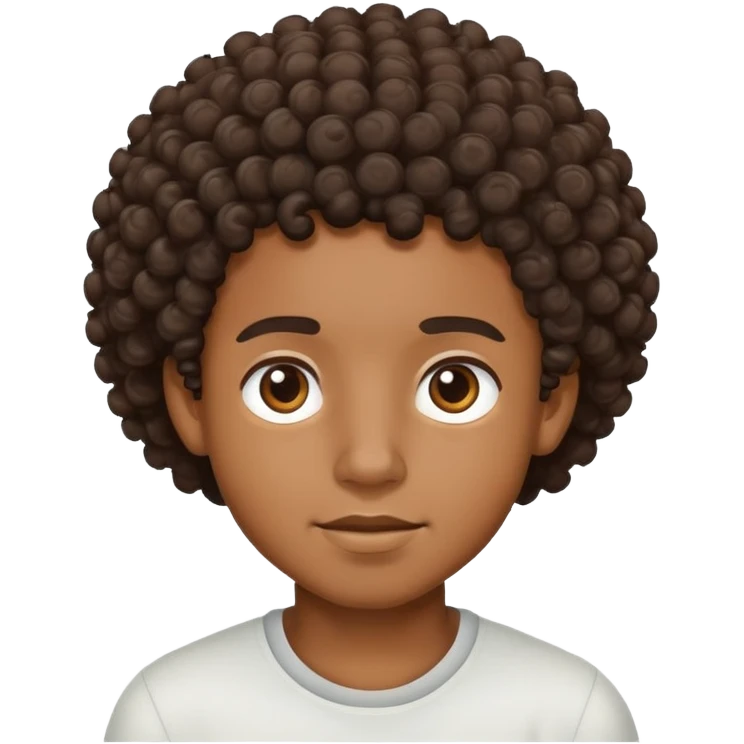 black boy with curly hair emoji