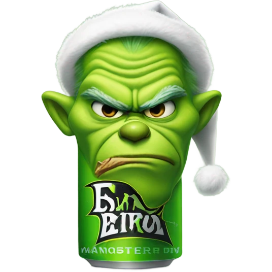 Sleepy Grinch with Monster energy drink emoji