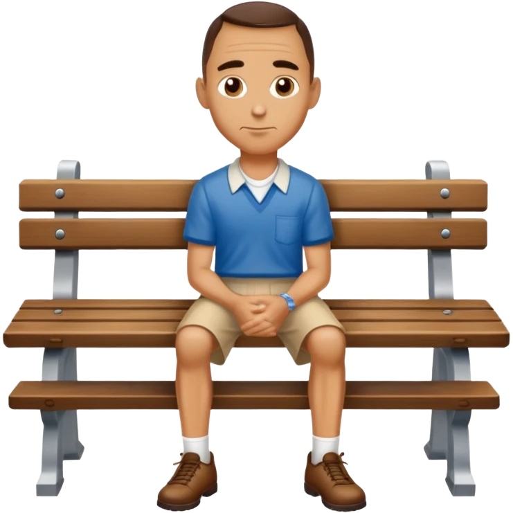 Forrest Gump sitting on bench emoji